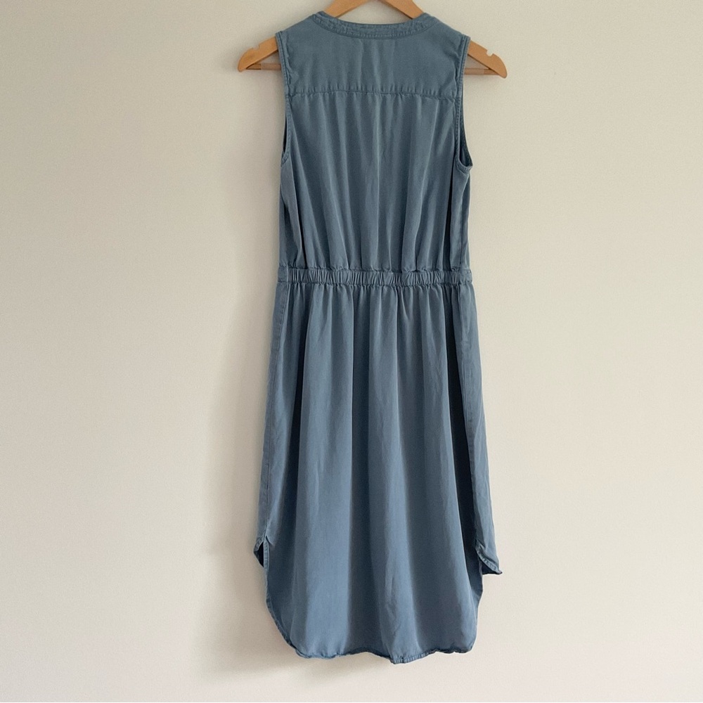 Vero Moda Blue Fit & Flare Sleeveless Tie Waist Midi Dress Office Career M - Picture 4 of 10